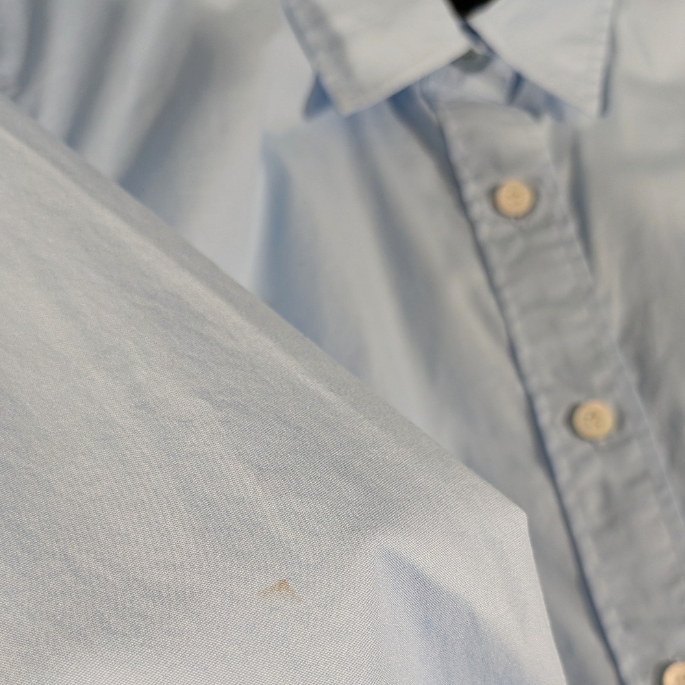 J Crew Stretch Perfect Light Blue Collared Long Sleeve Button Shirt XS (Flawed) - Picture 11 of 13